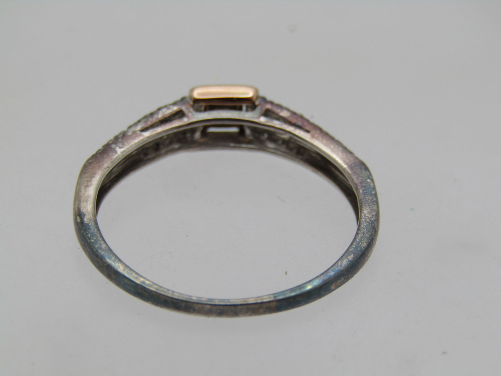 Sterling 10kt Diamond Engagement Ring, .20 TCW Signed IKS, Sz. 9.75 - 6