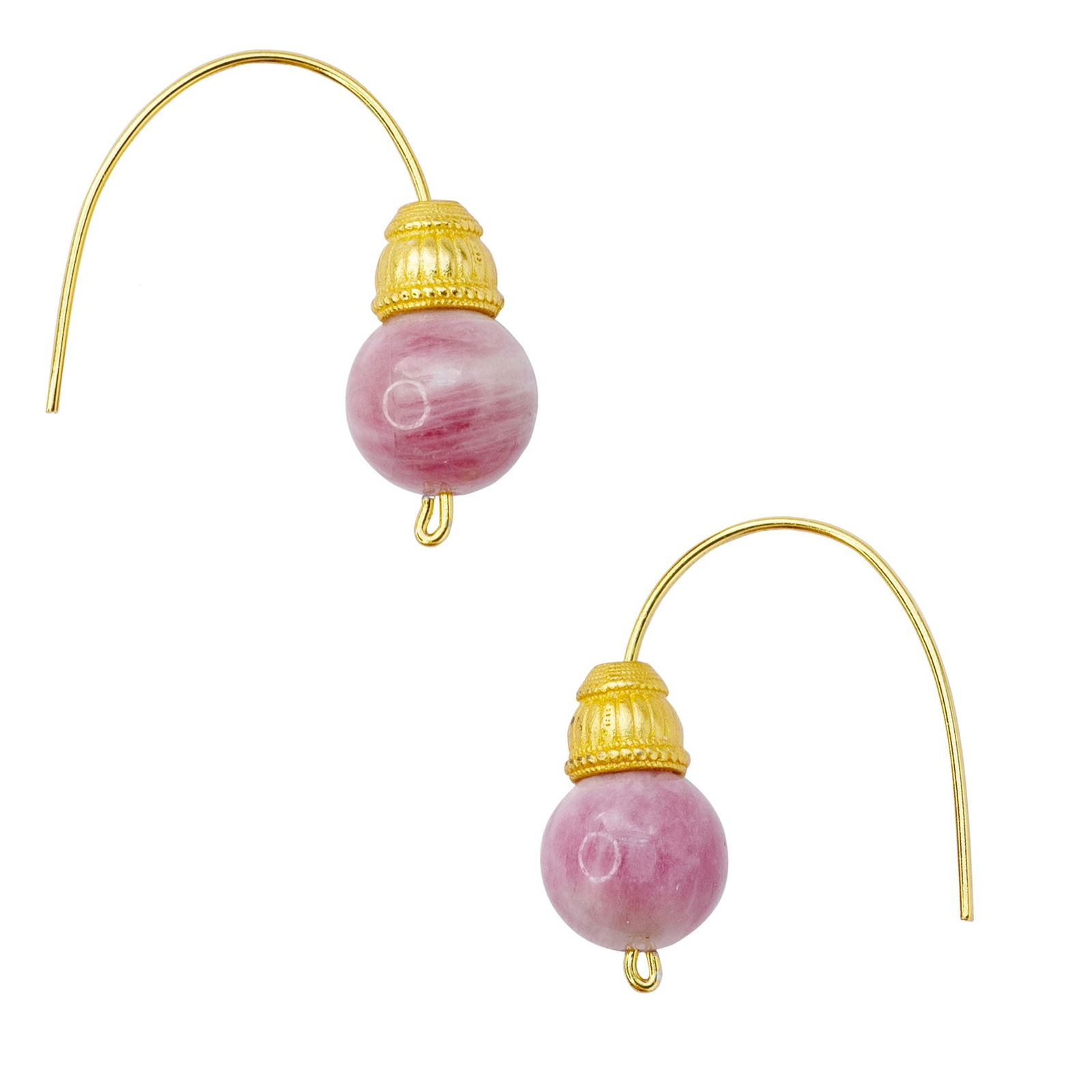 Pink Tourmaline Earring 14K Gold Hook: Title:Pink Tourmaline Earring 14K Gold HookDescription:Soft whispers of rose-colored stone crowned with intricate golden detail, these earrings hold the gentle warmth of sunset against your skin.