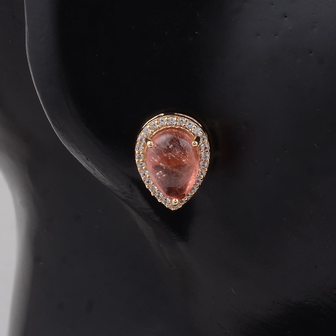 4.02 Ct Pear Pink Tourmaline 9K Gold Earrings - 2