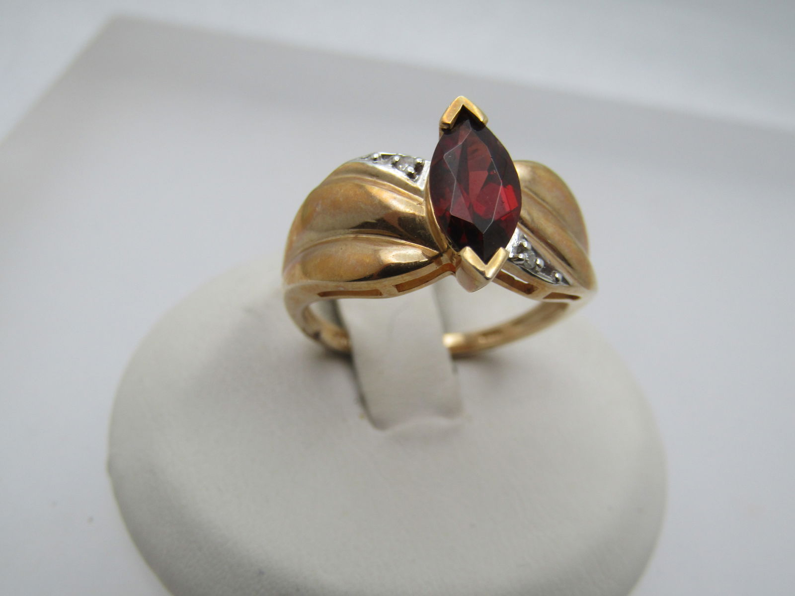 Vintage 10kt Tourmaline & Diamond Ring, Sz. 7, .75 CTW, 1960's-1970's - 2