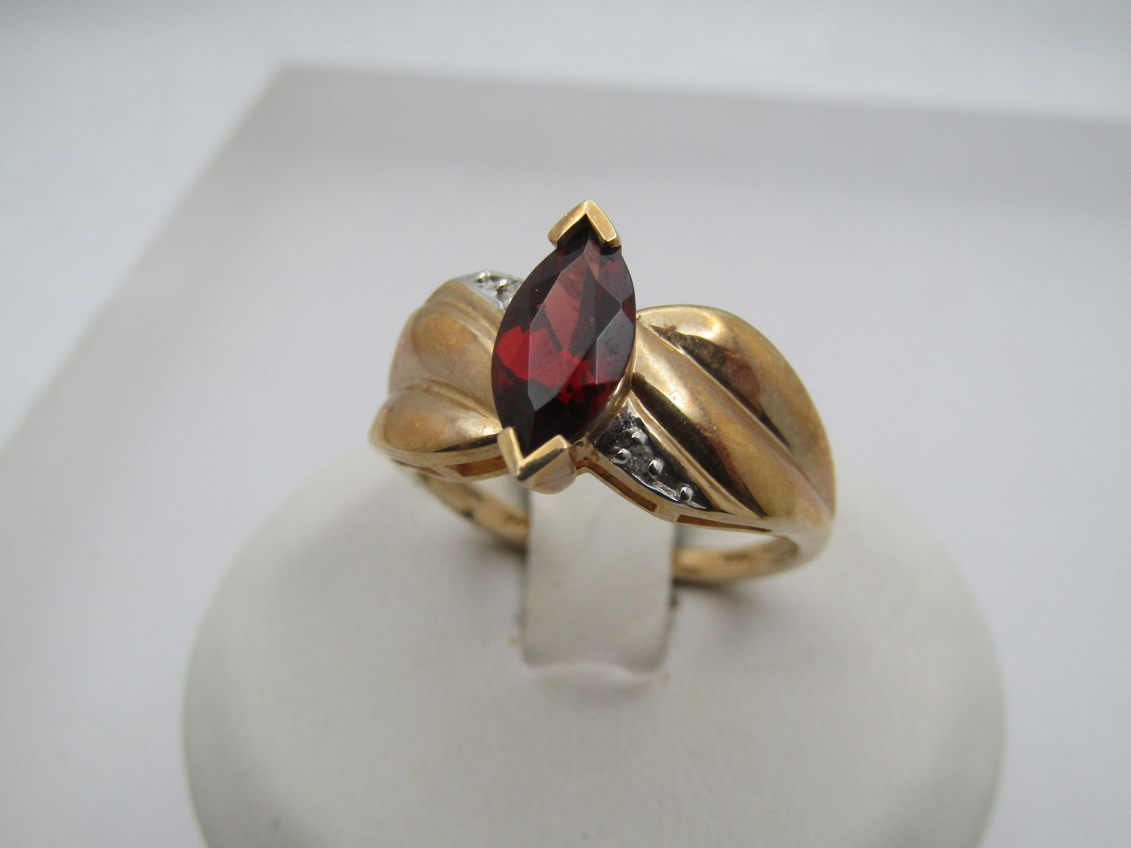 Vintage 10kt Tourmaline & Diamond Ring, Sz. 7, .75 CTW, 1960's-1970's - 3