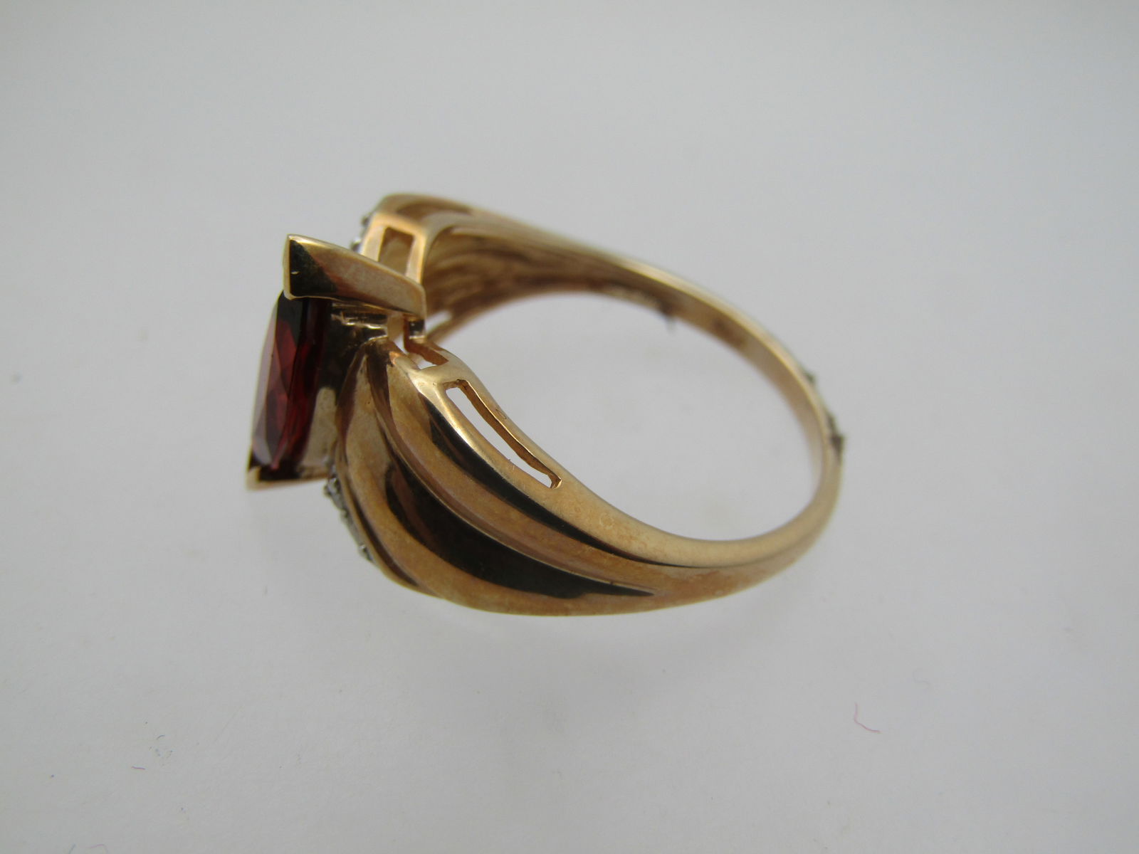 Vintage 10kt Tourmaline & Diamond Ring, Sz. 7, .75 CTW, 1960's-1970's - 5