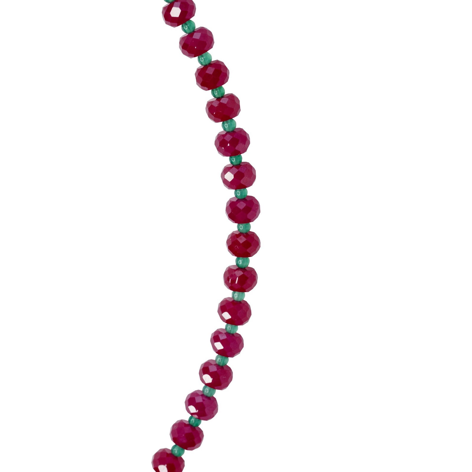 Jumbo Ruby Green Agate Necklace 14K Gold - 5