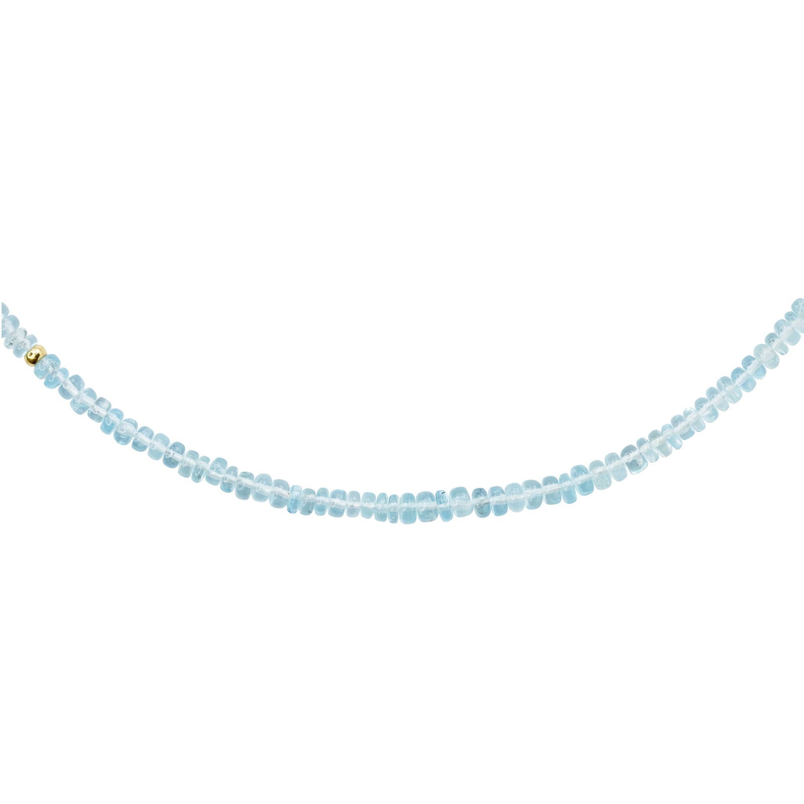Birthstone March Aquamarine Necklace 18K Gold - 3