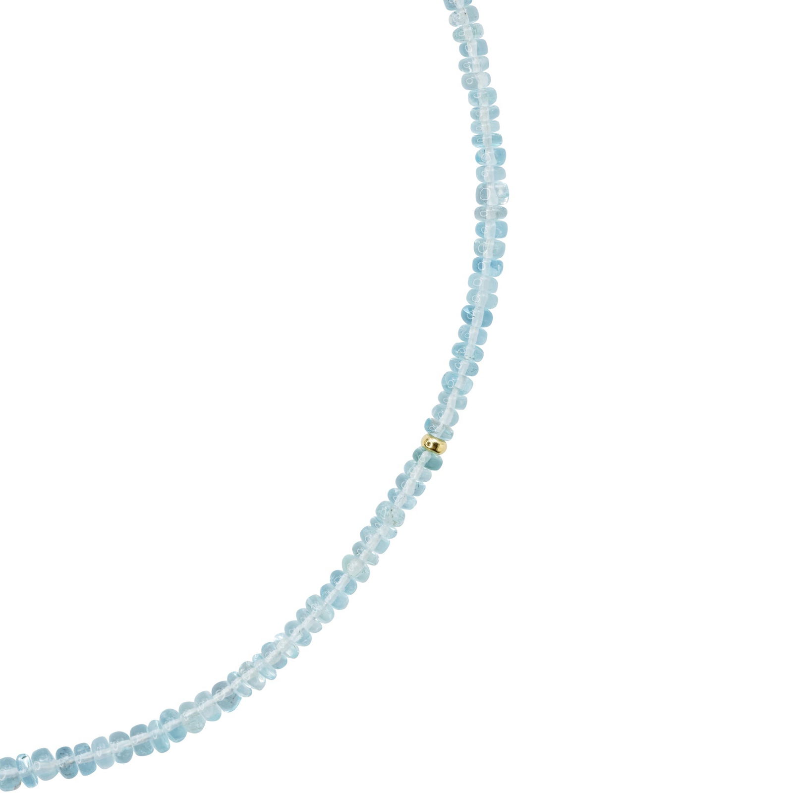 Birthstone March Aquamarine Necklace 18K Gold - 5