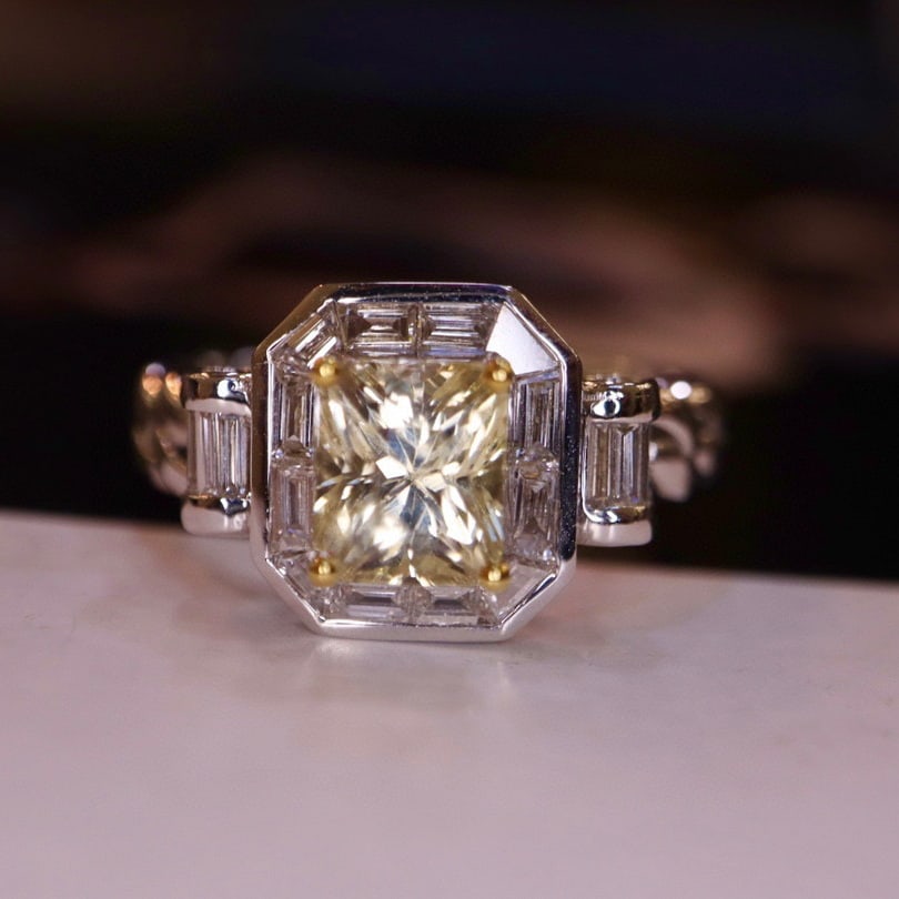 14K GOLD 2.12 CTW NATURAL SAPPHIRE & DIAMOND RING: Title:14K GOLD 2.12 CTW NATURAL SAPPHIRE & DIAMOND RINGDescription:Ref:230528485Gold Content:14K GoldRing Size:7.25USMain Gemstone:SapphireNumber of stones:1Shape:RadiantCarat Weight:1.63ct