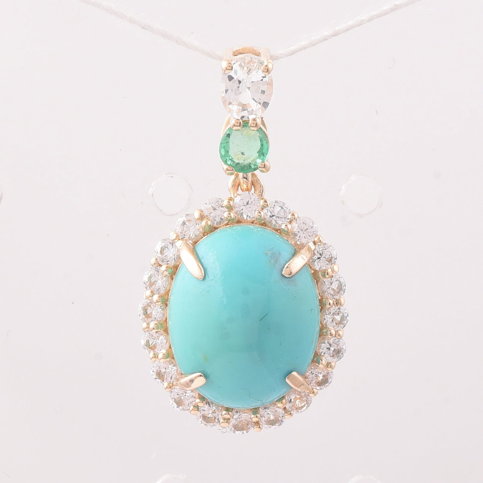 4.24 Ct Oval Turquoise 9K Gold Pendant: Title:4.24 Ct Oval Turquoise 9K Gold PendantDescription:4.24 Total Carat Turquoise 9K Gold Pendant Specifications - Total Weight 1.933 g - Center Gemstone Turquoise - Gemstone Carat Weight 3.37