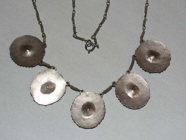 Sterling Silver and Faceted Blue Glass Necklace - 4