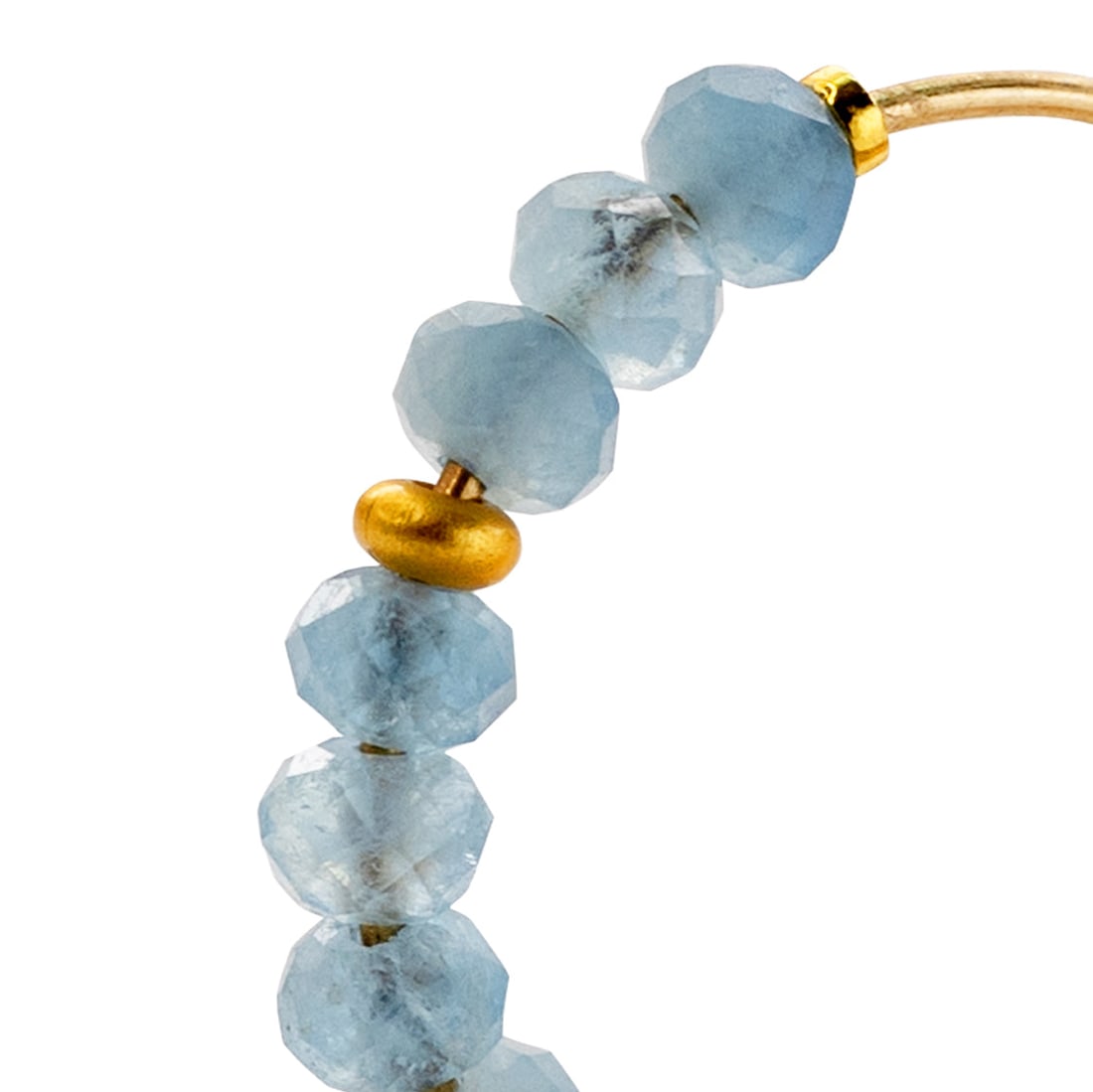 Aquamarine Half Moon Earrings 14K Gold Hook - 6