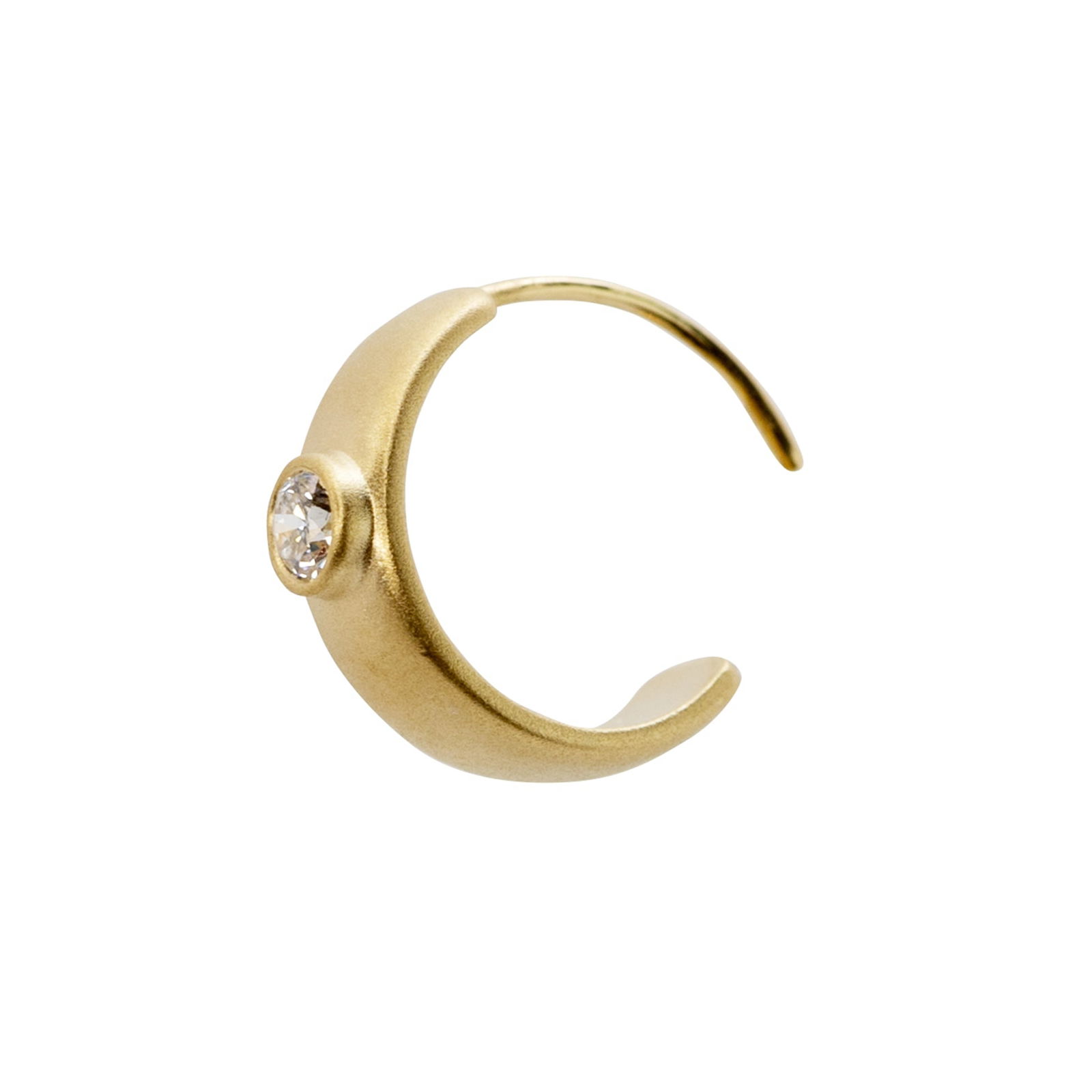 Meme Diamond Huggie 18 K Gold Earrings, 1/2" Round - 4