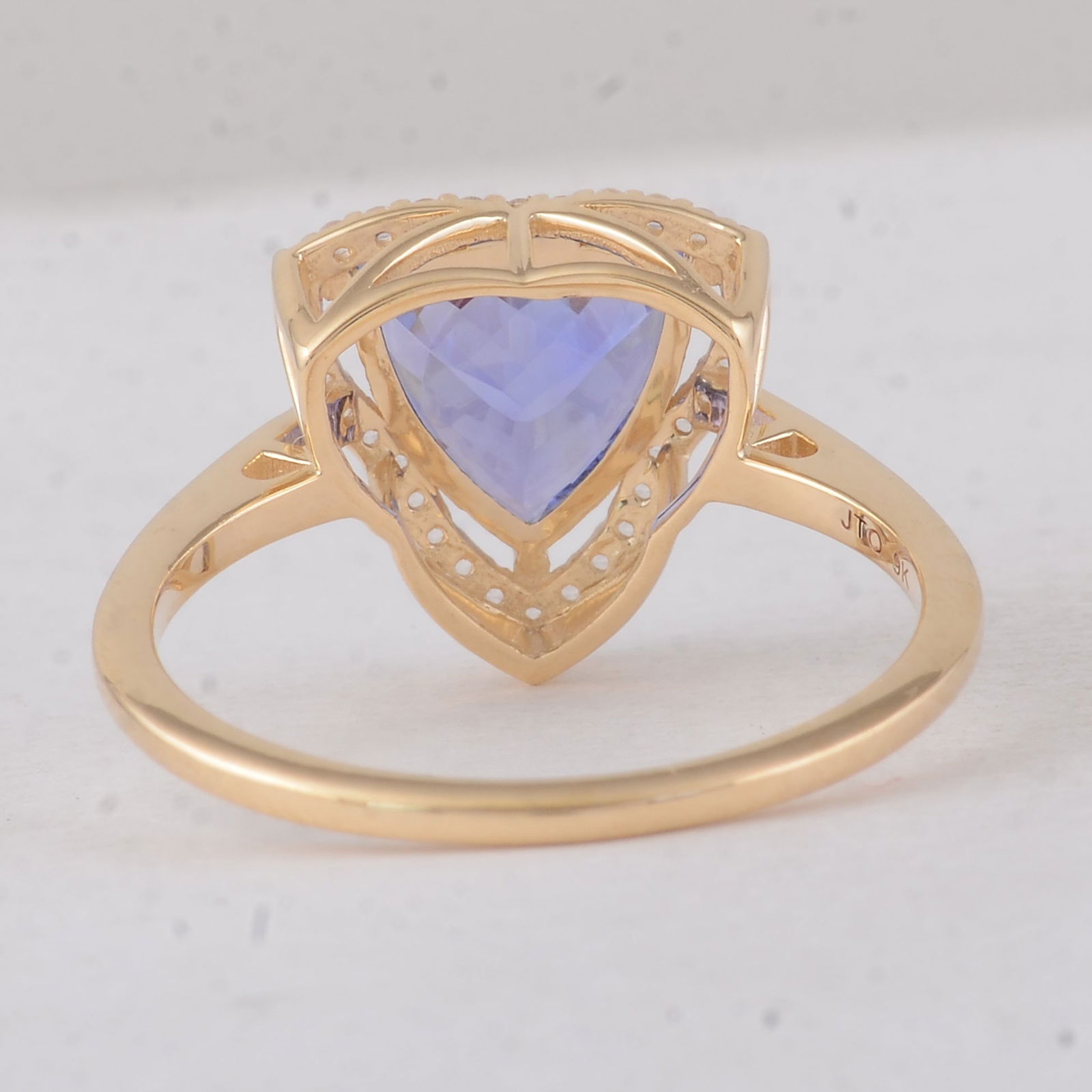 2.00 Ct Trillion Tanzanite 9K Gold Ring - 3