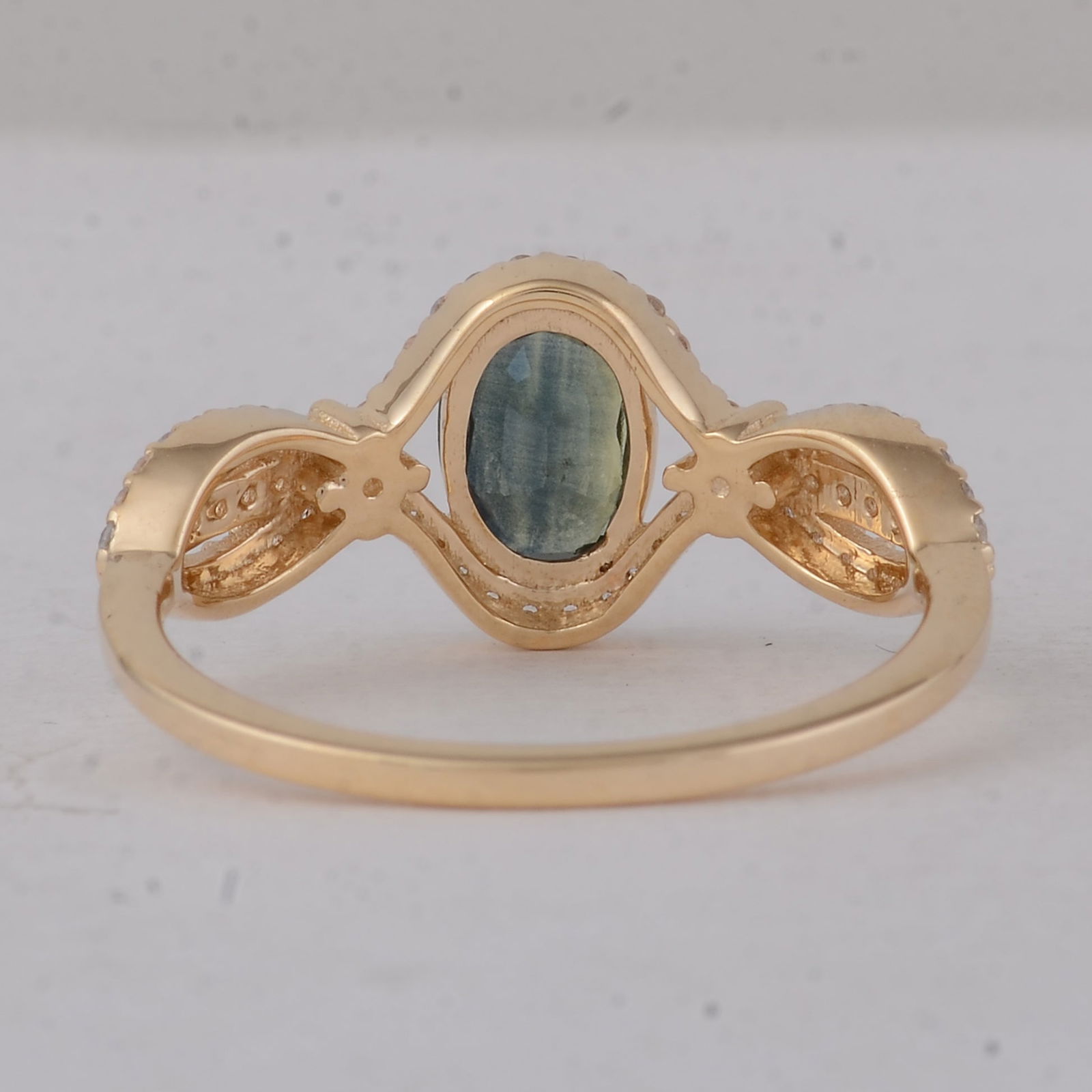 1.21 Ct Oval Blue Sapphire 9K Gold Ring - 3