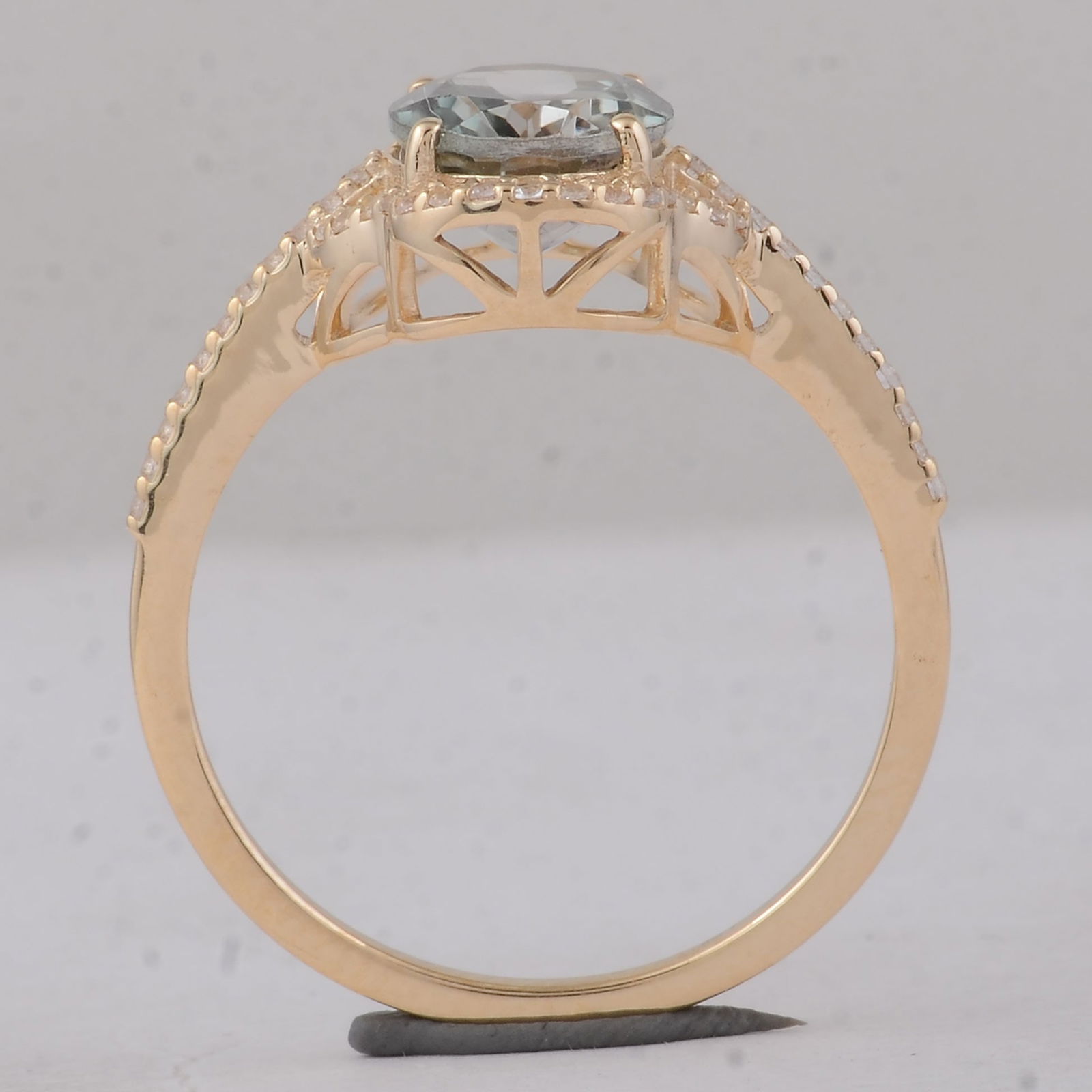 2.12 Ct Oval Multi Tourmaline 9K Gold Ring - 4