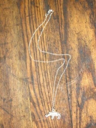 Sterling Silver Rhino Animal Charm Necklace Alberto Juan - 3