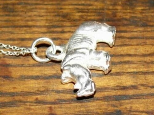 Sterling Silver Rhino Animal Charm Necklace Alberto Juan - 4
