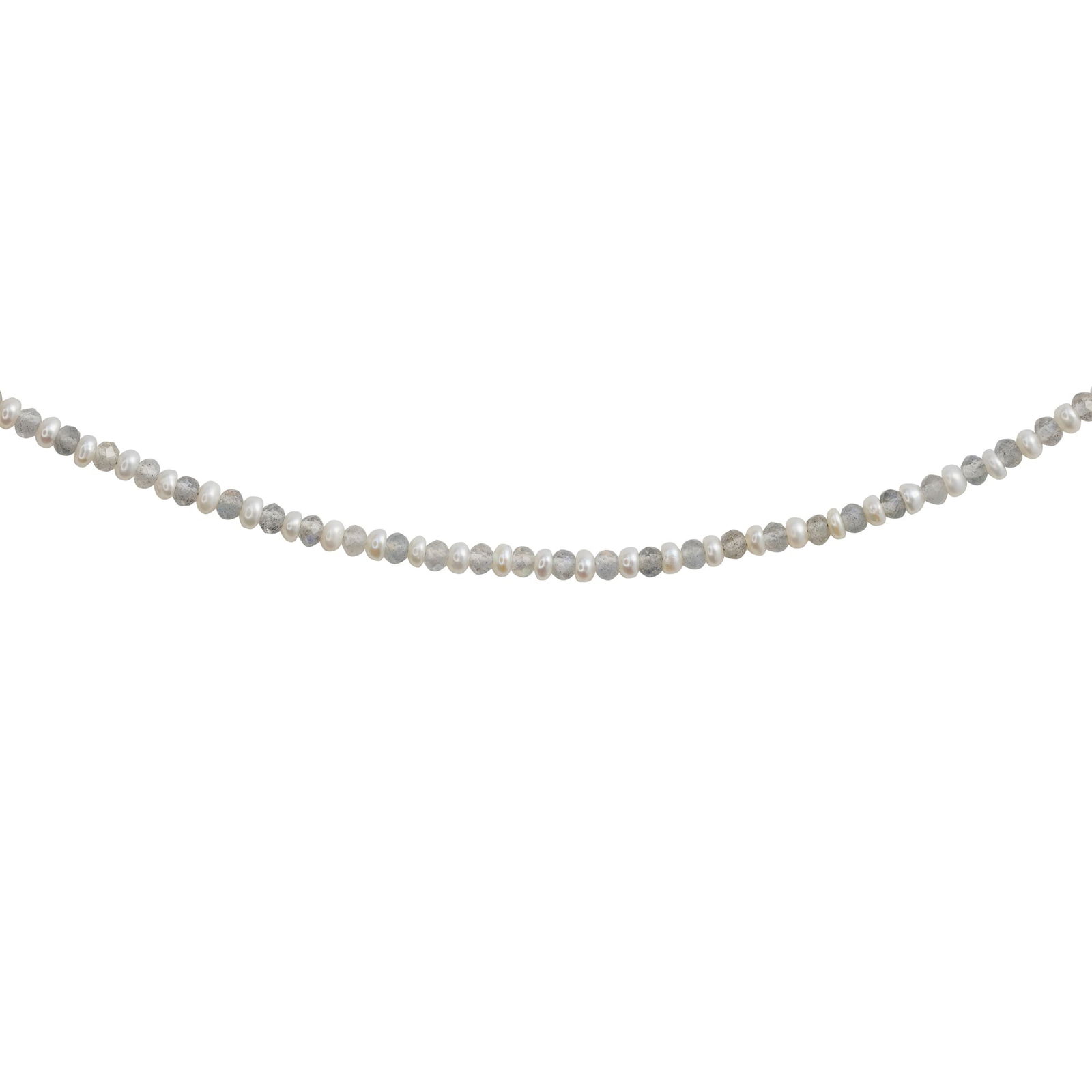 Lustra Tiny Pearl Labradorite Necklace 14K Gold - 4