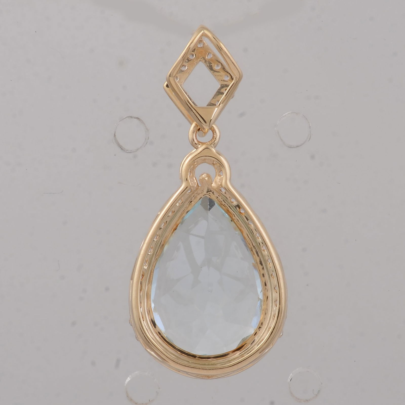 3.64 Ct Pear Aquamarine 9K Gold Pendant - 4