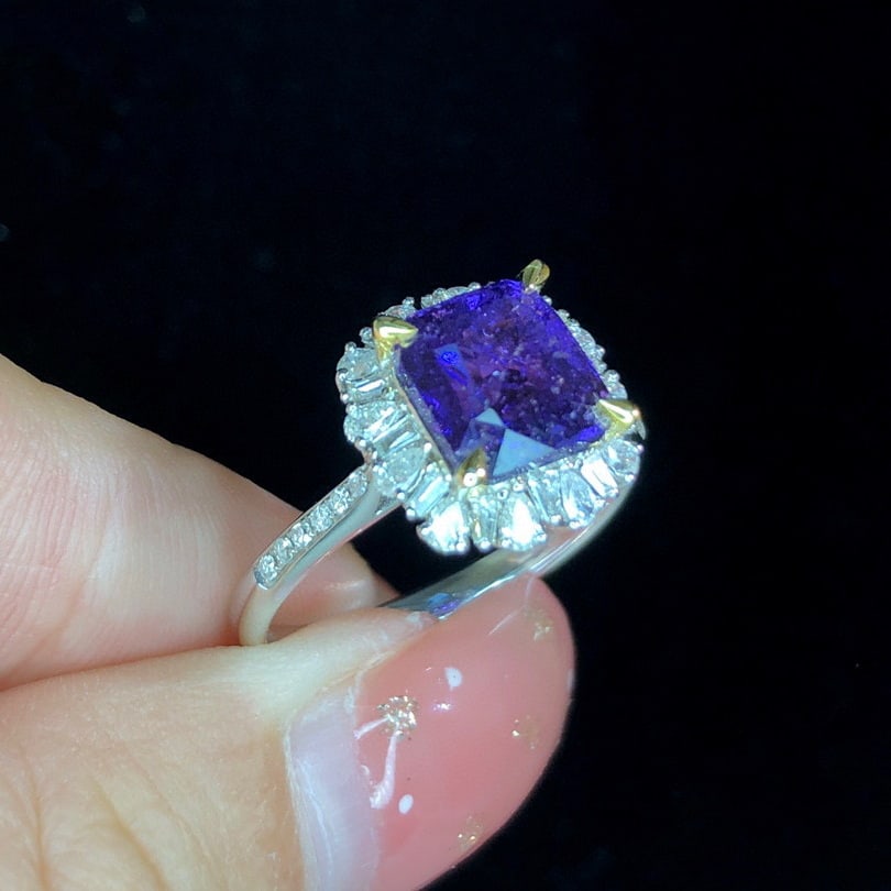 14K GOLD 3.43 CTW NATURAL SAPPHIRE & DIAMOND RING - 6