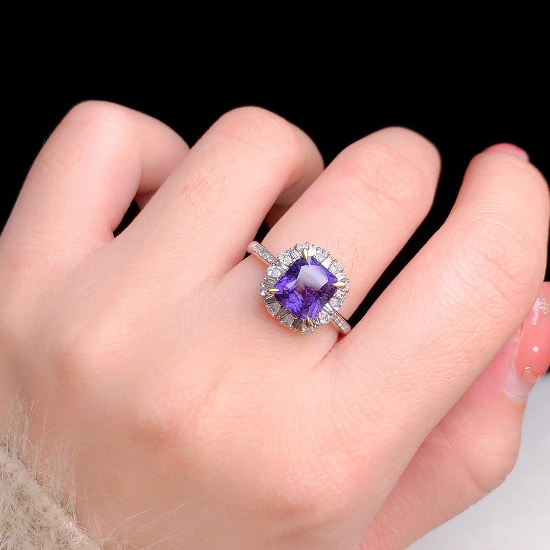 14K GOLD 3.43 CTW NATURAL SAPPHIRE & DIAMOND RING - 8