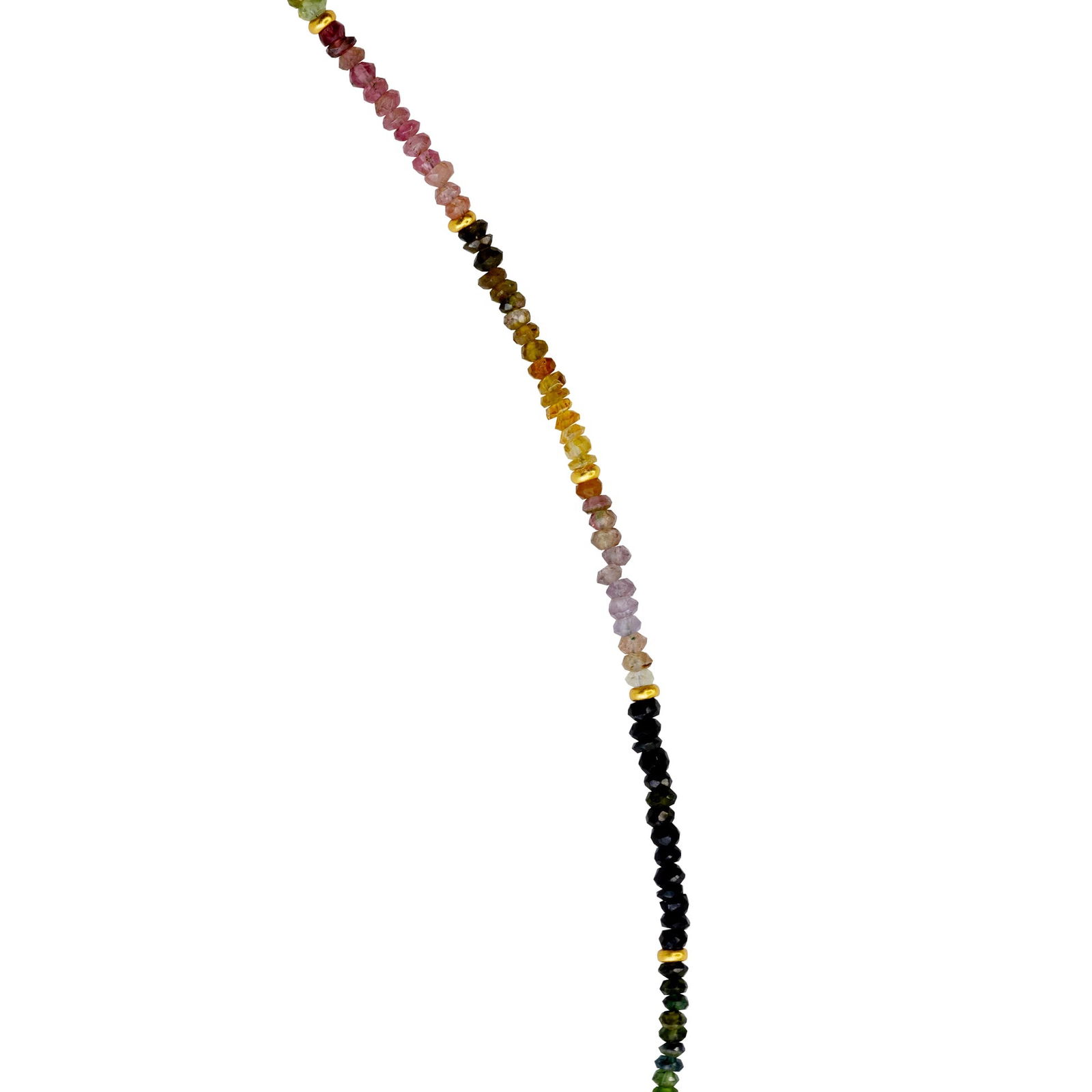 Rainbow Ombre Tourmaline 14k Gold Necklace - 5