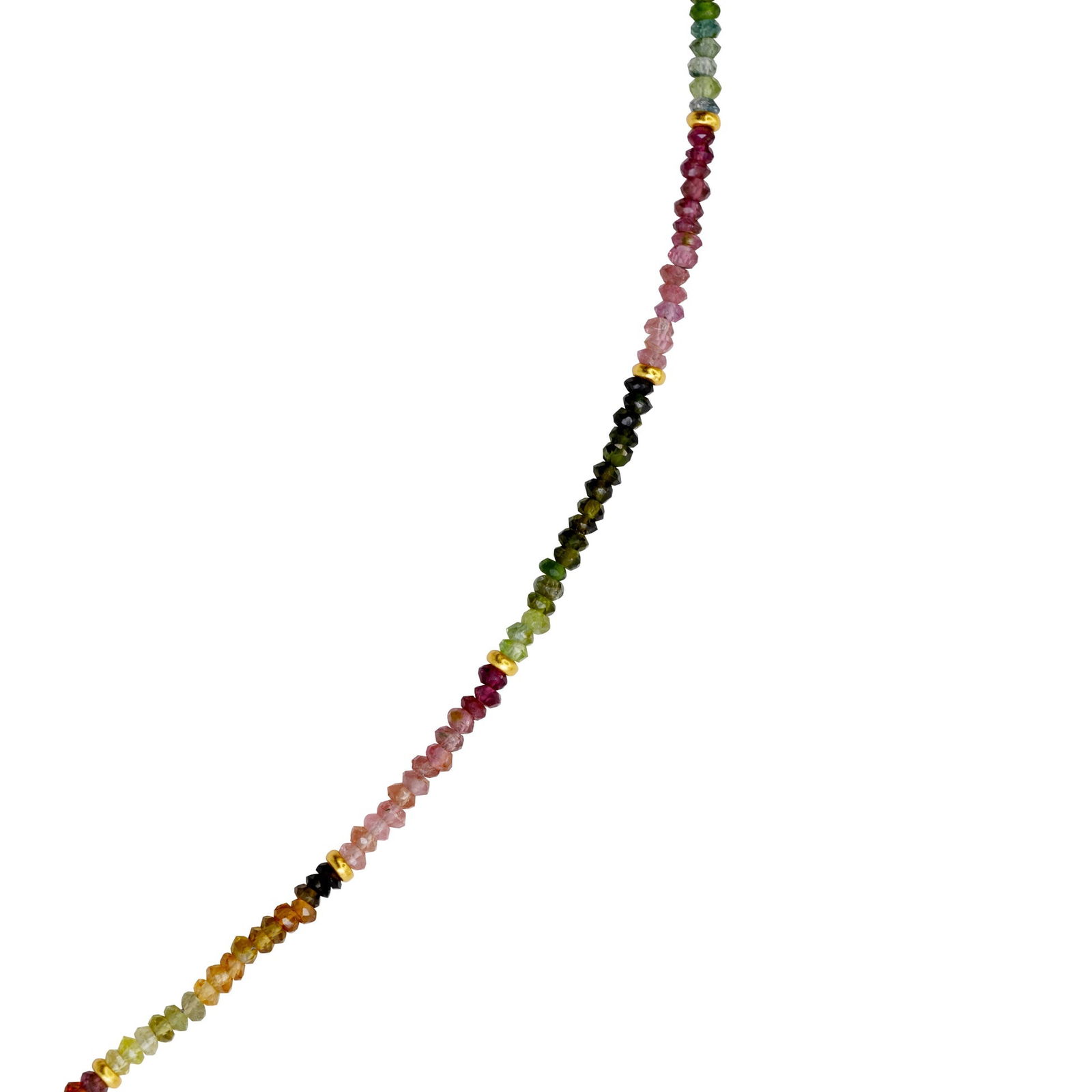 Rainbow Ombre Tourmaline 14k Gold Necklace - 6