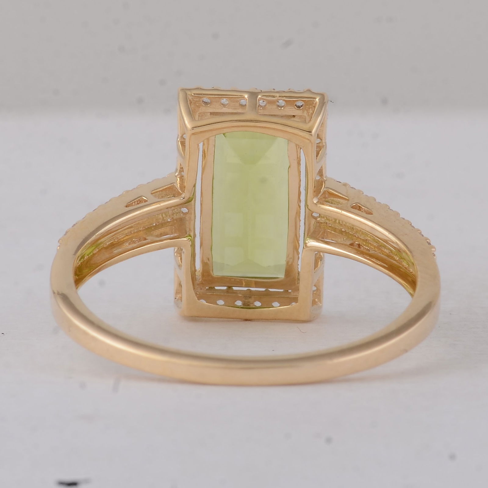 1.81 Ct Baguette Peridot 9K Gold Ring - 3