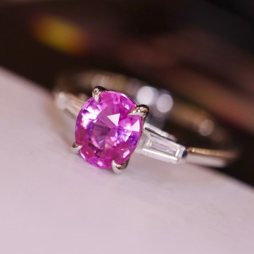 14K GOLD 1.22 CTW NATURAL SAPPHIRE & DIAMOND RING - 2