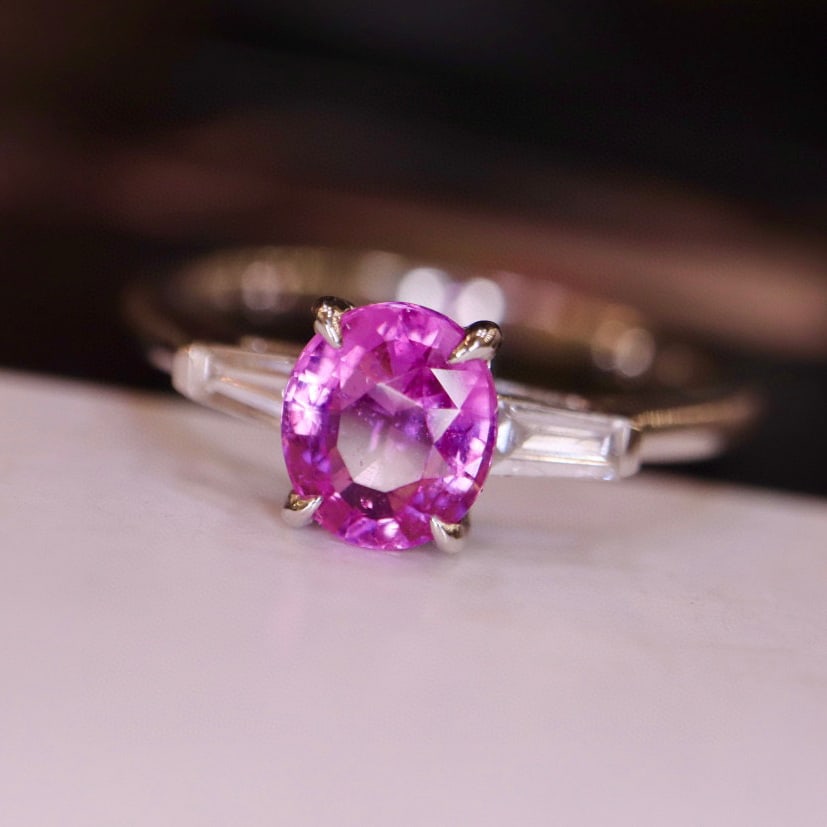 14K GOLD 1.22 CTW NATURAL SAPPHIRE & DIAMOND RING - 4