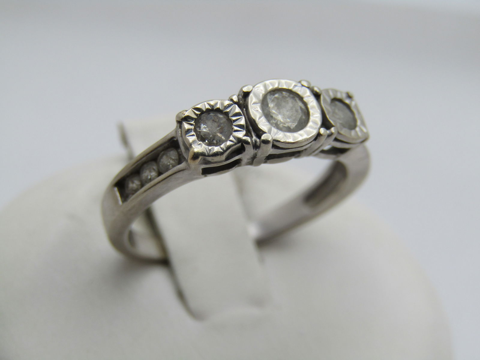 Vintage 10kt Diamond Ring, Engagement or Band, Sz. 6.5, Signed Key - 2