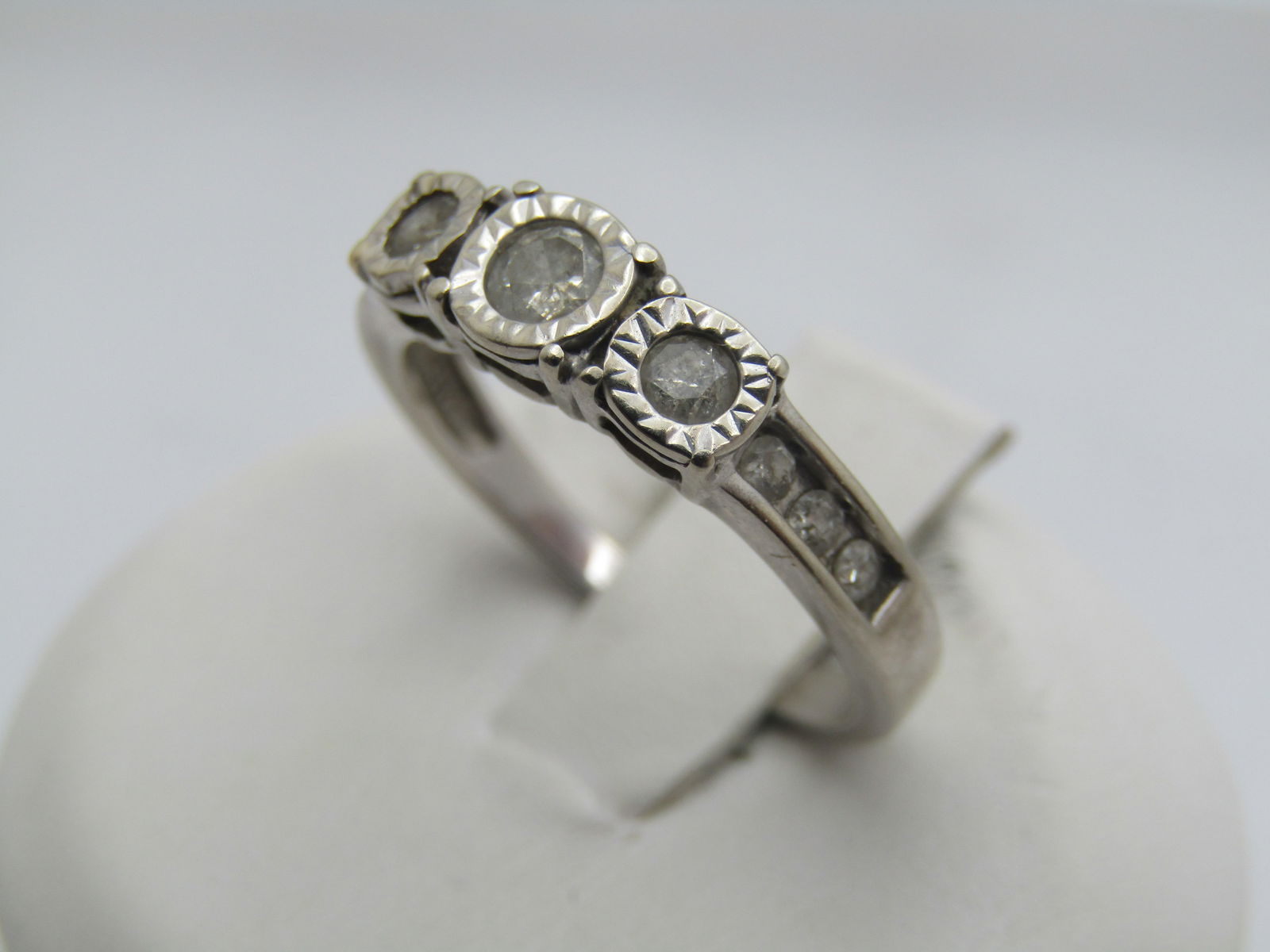 Vintage 10kt Diamond Ring, Engagement or Band, Sz. 6.5, Signed Key - 3
