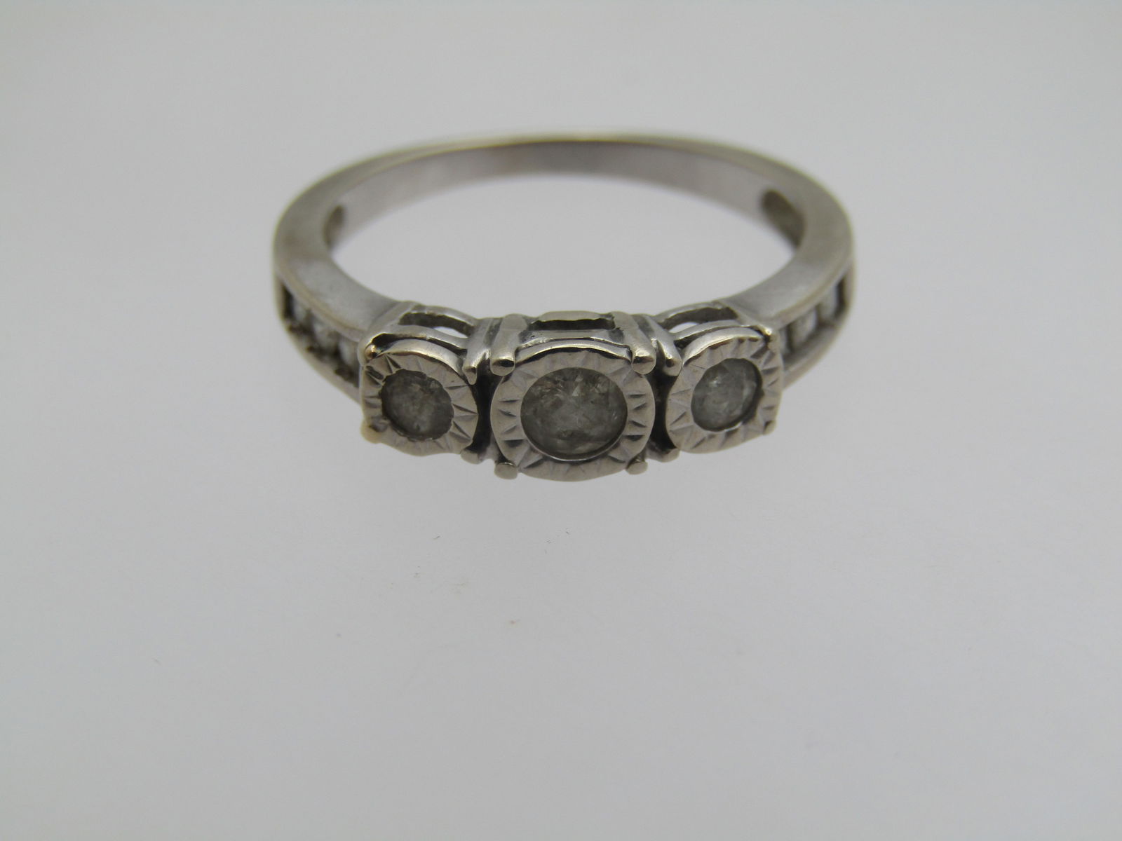 Vintage 10kt Diamond Ring, Engagement or Band, Sz. 6.5, Signed Key - 6