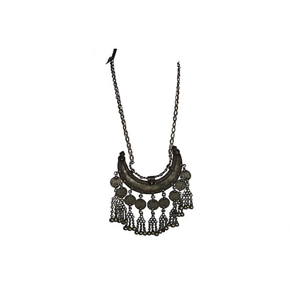 Rajasthan Banjara Crescent Dangle Coin Necklace - 2
