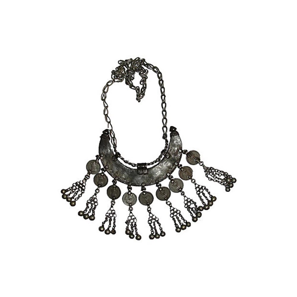 Rajasthan Banjara Crescent Dangle Coin Necklace - 6