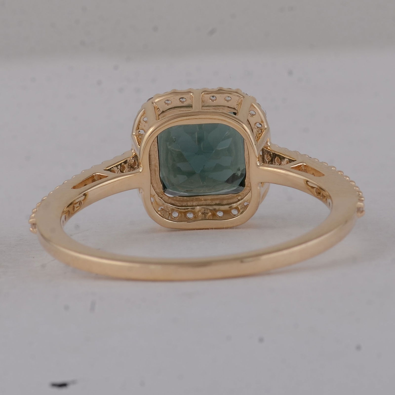 2.14 Ct Cushion Tourmaline 9K Gold Ring - 3