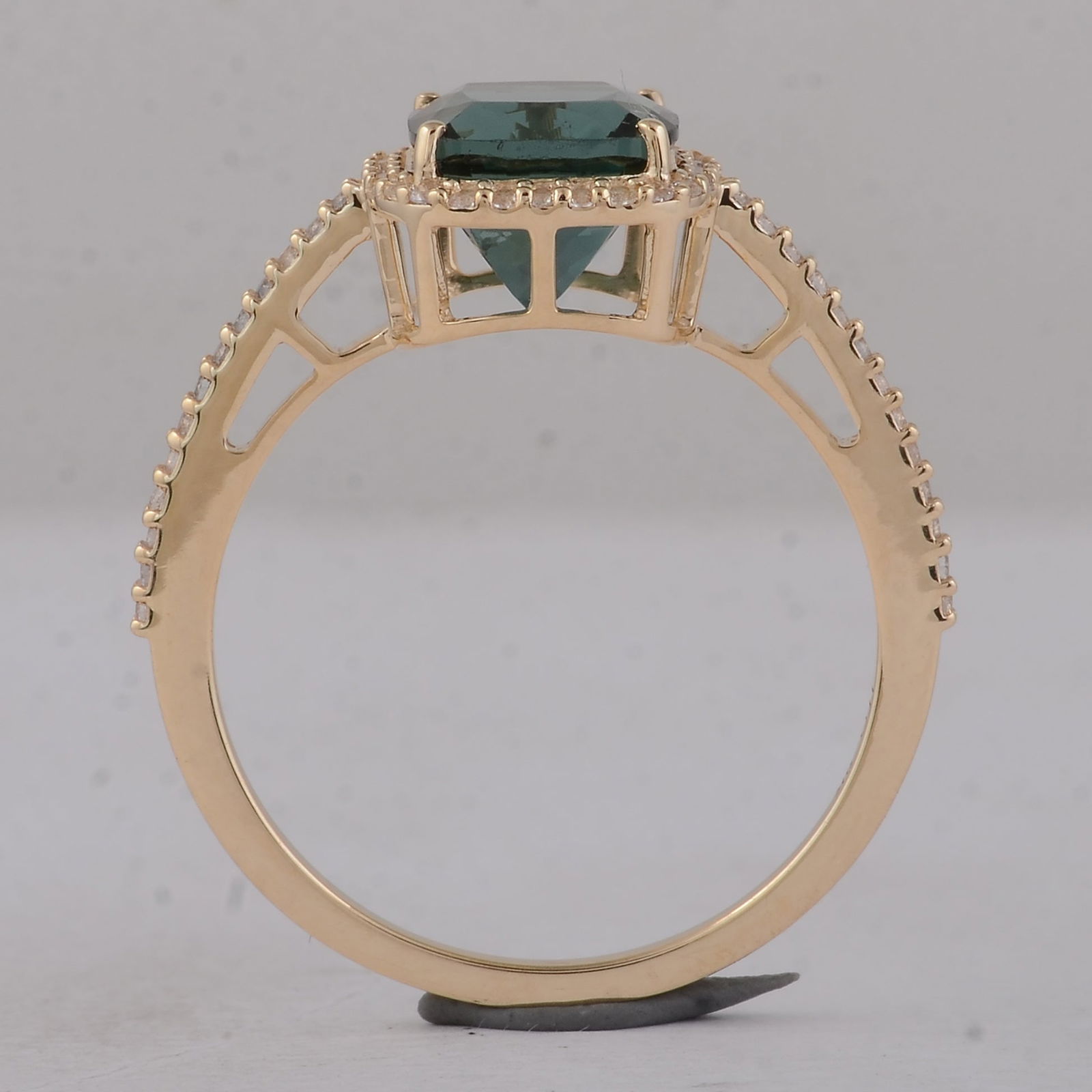 2.14 Ct Cushion Tourmaline 9K Gold Ring - 4