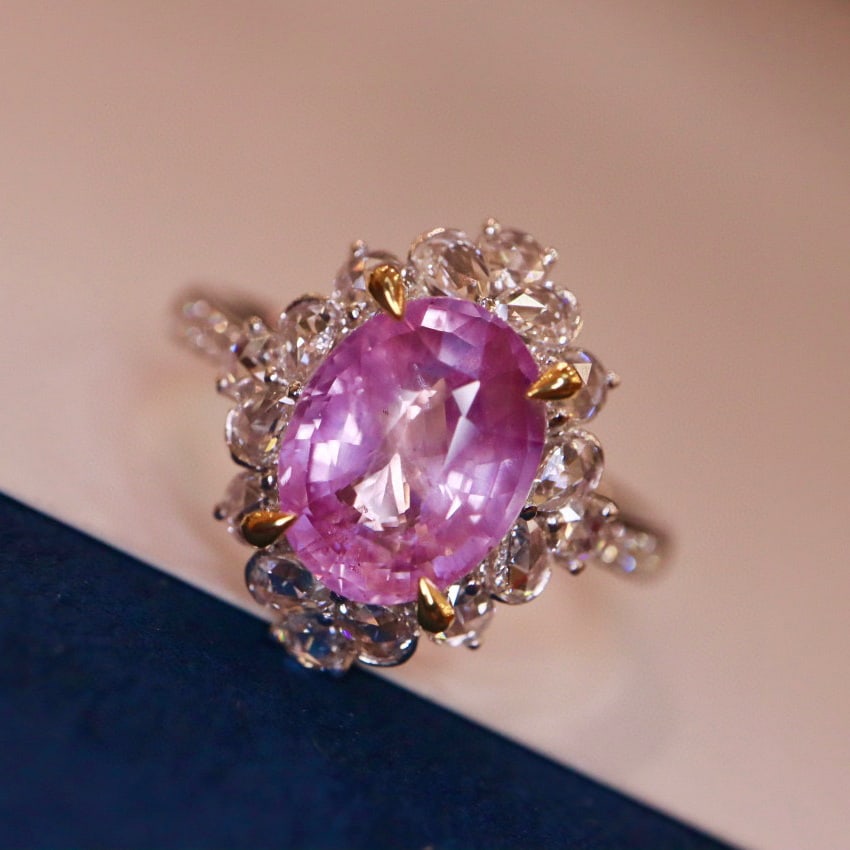 14K GOLD 3.56 CTW NATURAL SAPPHIRE & DIAMOND RING - 3