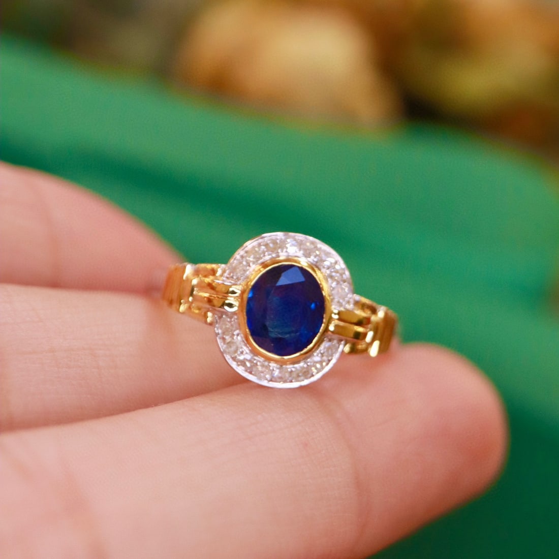 14K GOLD 0.91 CTW NATURAL SAPPHIRE & DIAMOND RING - 4