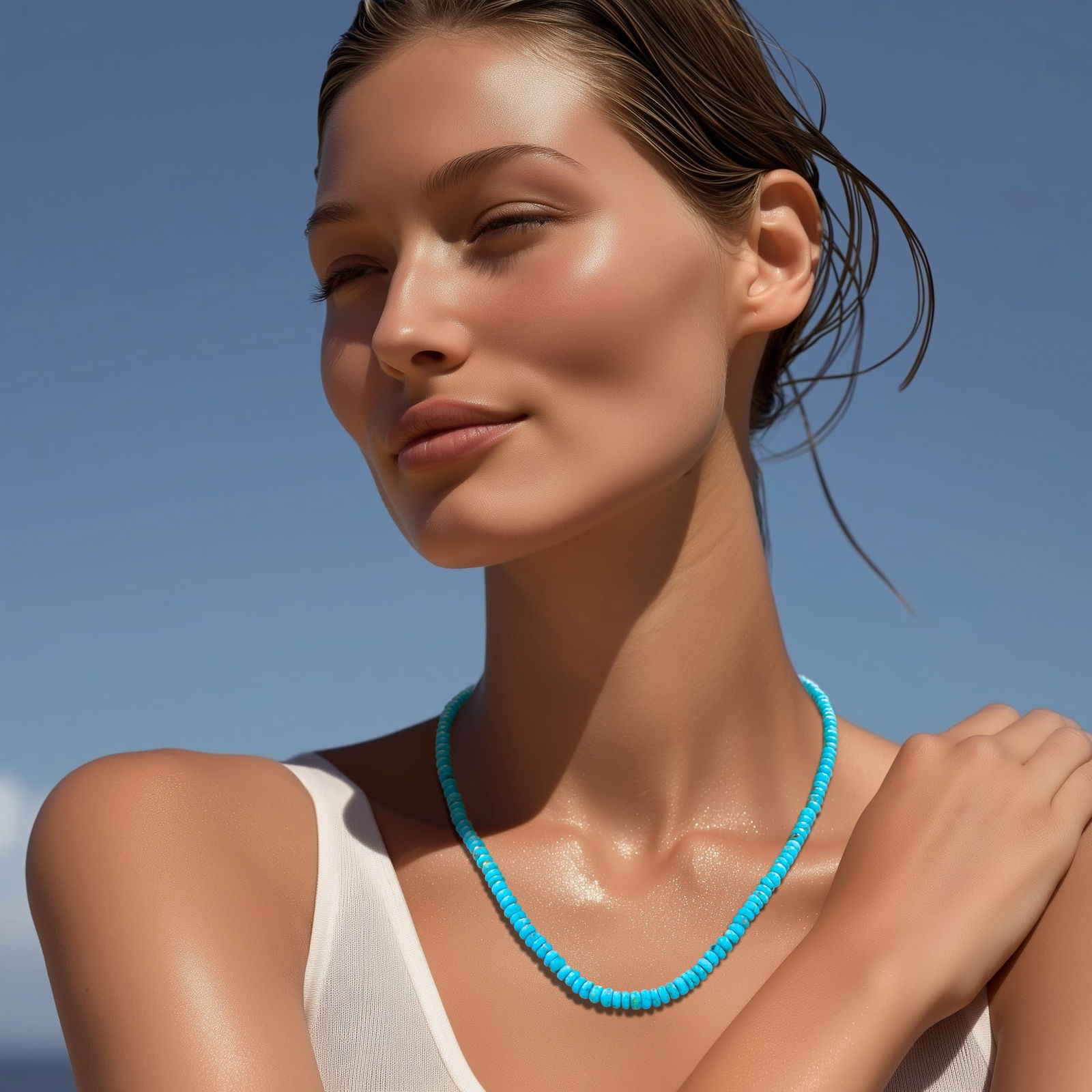 December Birthstone Turquoise 18k Gold Necklace - 2