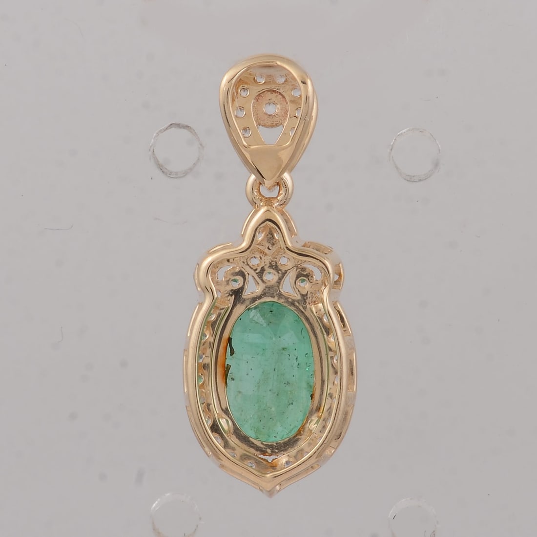 1.59 Ct Oval Emerald 9K Gold Pendant - 4
