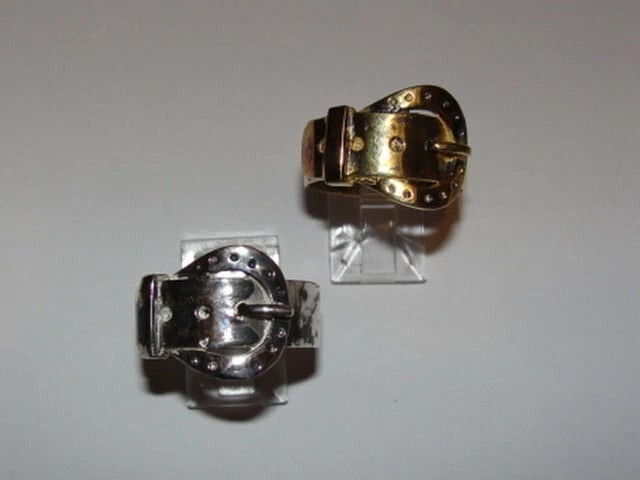 18kt Gold Vermeil Sterling Silver Buckle Ring Unisex by Alberto Juan - 5