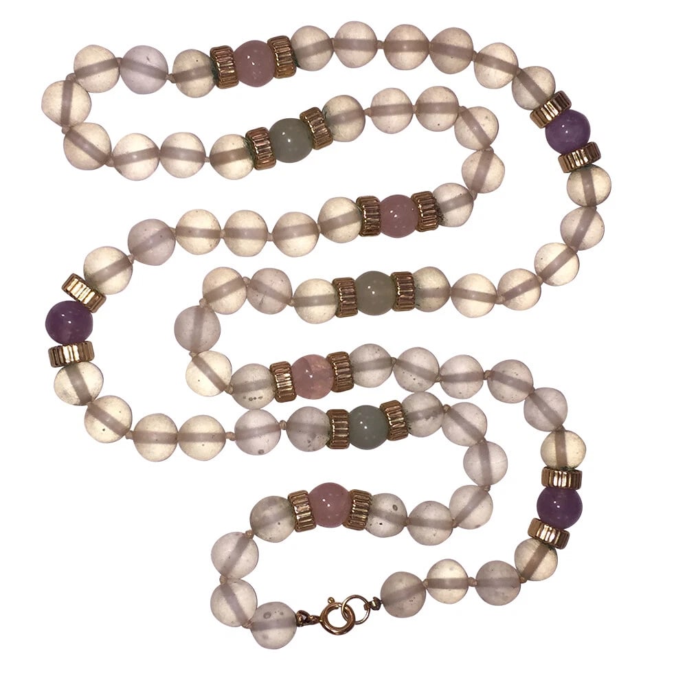 Camphor Glass Gemstone Bead Necklace - 5