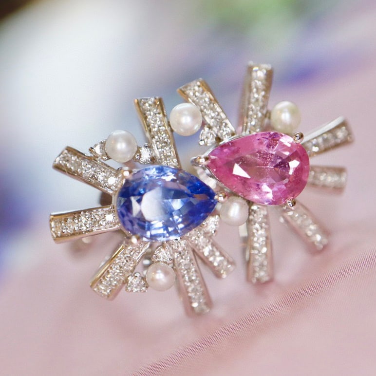 14K GOLD 1.88 CTW NATURAL SAPPHIRE & SAPPHIRE & DIAMOND RING - 2