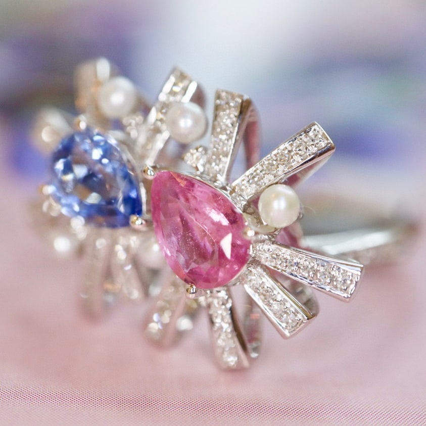 14K GOLD 1.88 CTW NATURAL SAPPHIRE & SAPPHIRE & DIAMOND RING - 4