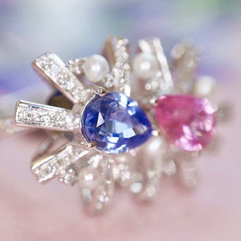 14K GOLD 1.88 CTW NATURAL SAPPHIRE & SAPPHIRE & DIAMOND RING - 5