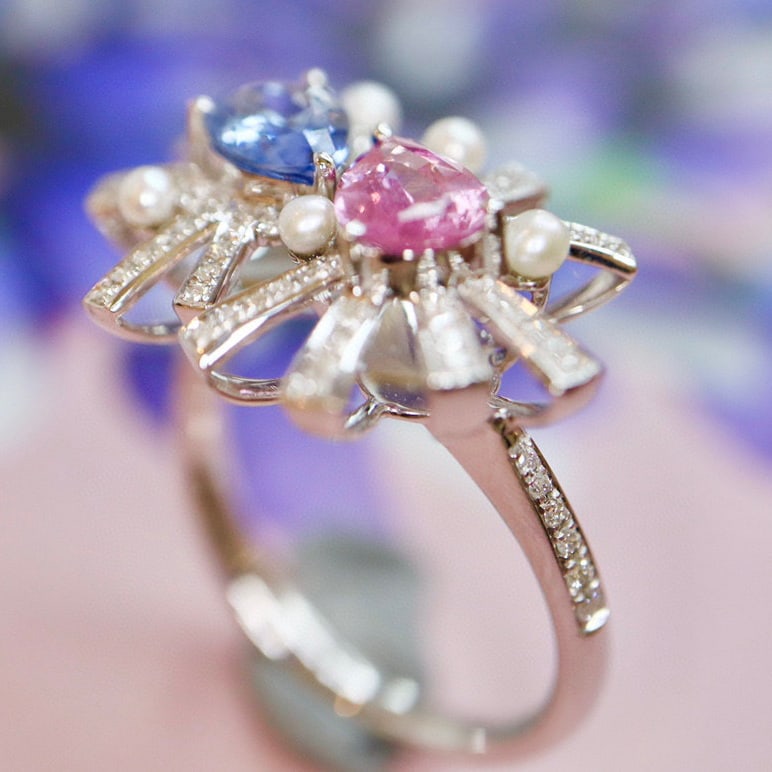 14K GOLD 1.88 CTW NATURAL SAPPHIRE & SAPPHIRE & DIAMOND RING - 6