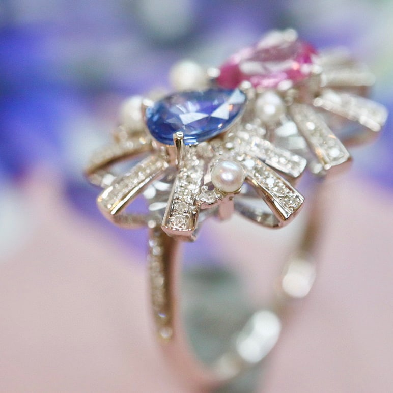 14K GOLD 1.88 CTW NATURAL SAPPHIRE & SAPPHIRE & DIAMOND RING - 8