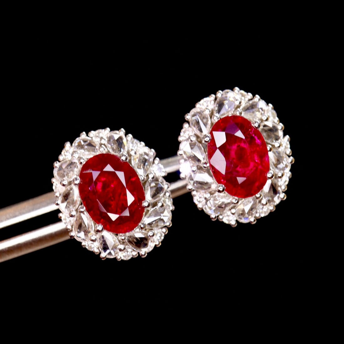 14K GOLD 1.94 CTW NATURAL RUBY & DIAMOND EARRINGS - 6
