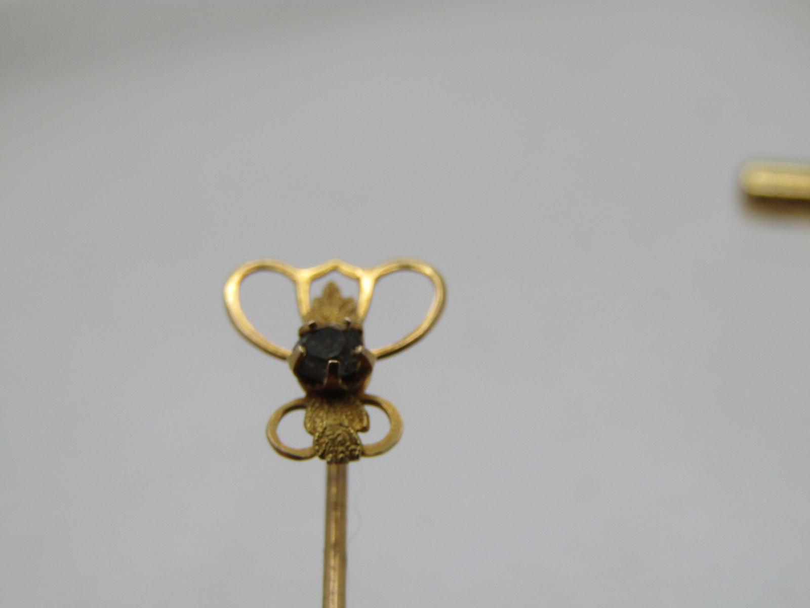 Vintage 10kt Topper Stick Pin, Smoky Stone, 2.5", Black Hills Gold, 1960's-1980's - 2