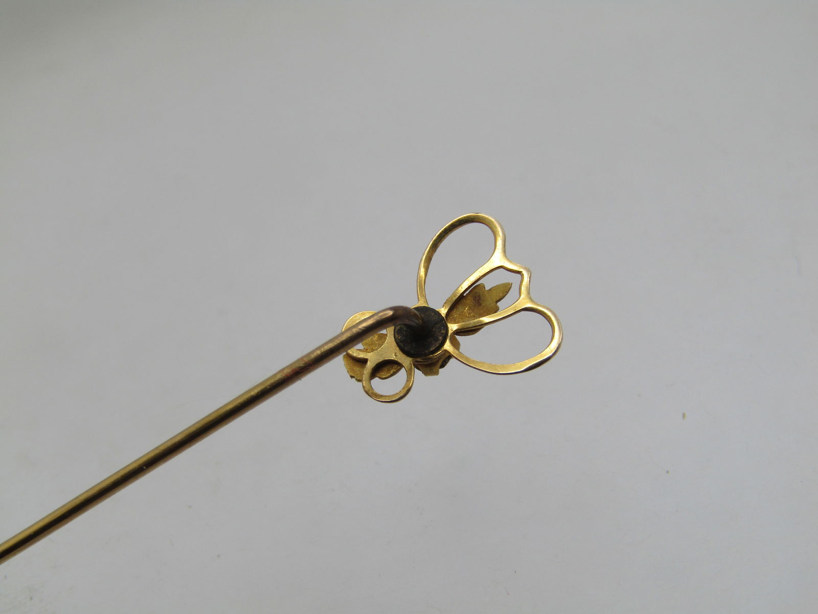 Vintage 10kt Topper Stick Pin, Smoky Stone, 2.5", Black Hills Gold, 1960's-1980's - 5