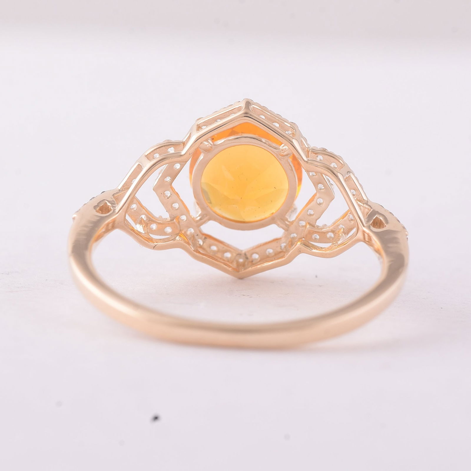 1.03 Ct Round Br.Opal 9K Gold Ring - 4